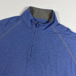 johnnie-O Men's 1/4 Zip Pullover Shirt Large L Blue Bamboo Performance Heather